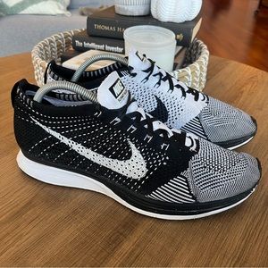 Nike Flyknit Racer Black White Oreo Running Shoes 2014 Men’s Size 11